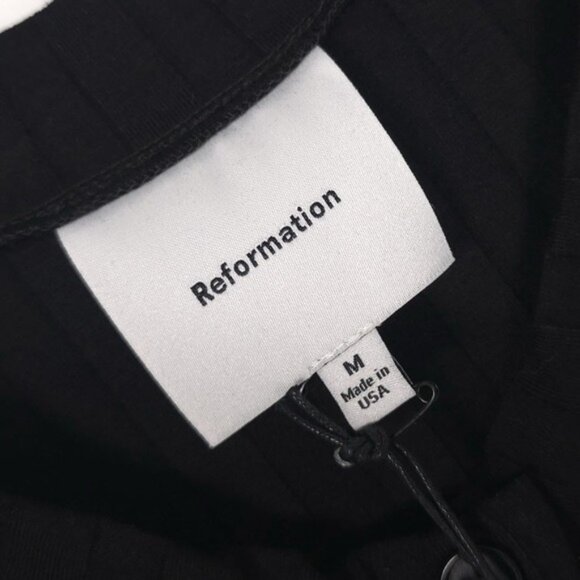 NWT Reformation Women's MEDIUM Lani Knit Maxi Dress Black USA MADE Button Front - Picture 2 of 12